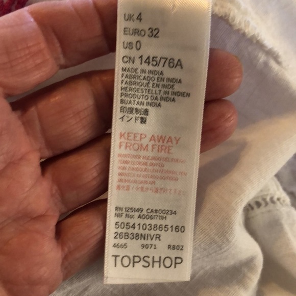 TOPSHOP PETITE 100% Cotton Embroidered Ethnic Long Sleeve Popover Top Size 0 - Picture 10 of 11